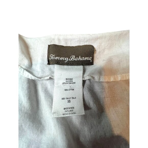 Tommy Bahama Women's White Embroidered Tunic Top Swim Cover Up XS 100% Cotton - Picture 2 of 8